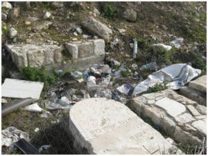 Garbage all over the grave sites